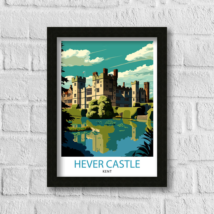 Hever Castle Travel Print Hever Castle Wall Art Hever Castle Illustration Travel Poster Gift For Travelers Home Living Decor