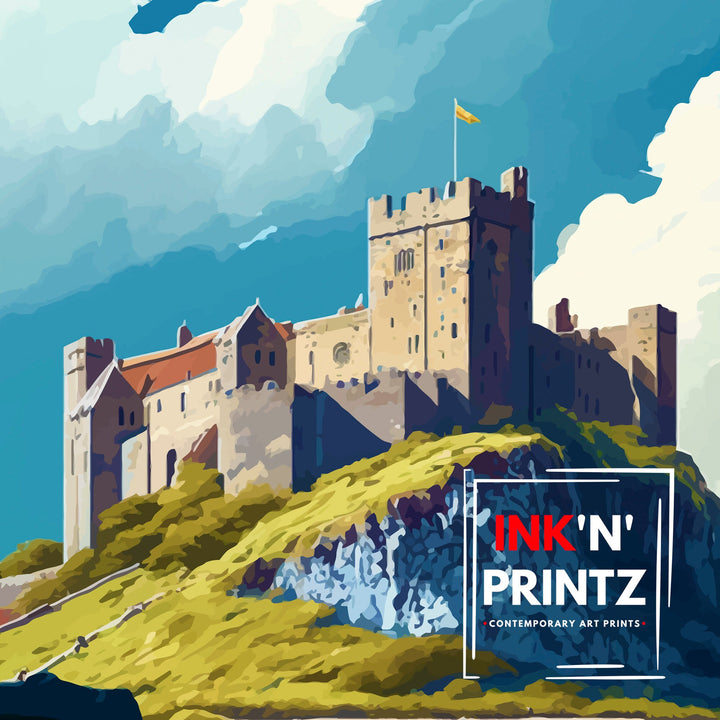 Dover Castle Travel Print Dover Castle Wall Art Dover Castle Illustration Dover Castle Poster Dover Castle Gift Dover Castle Home Decor