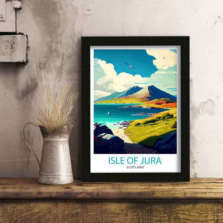 Isle of Jura Travel Print Jura Island Wall Art Scotland Travel Poster Jura Island Illustration Gift For Scotland Traveler Jura Island Home