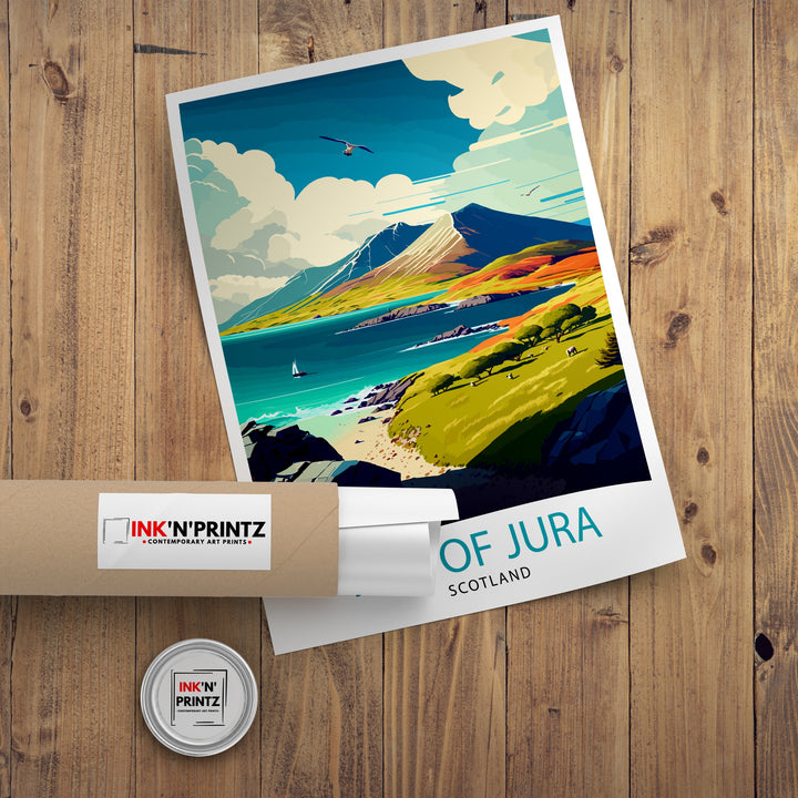 Isle of Jura Travel Print Jura Island Wall Art Scotland Travel Poster Jura Island Illustration Gift For Scotland Traveler Jura Island Home