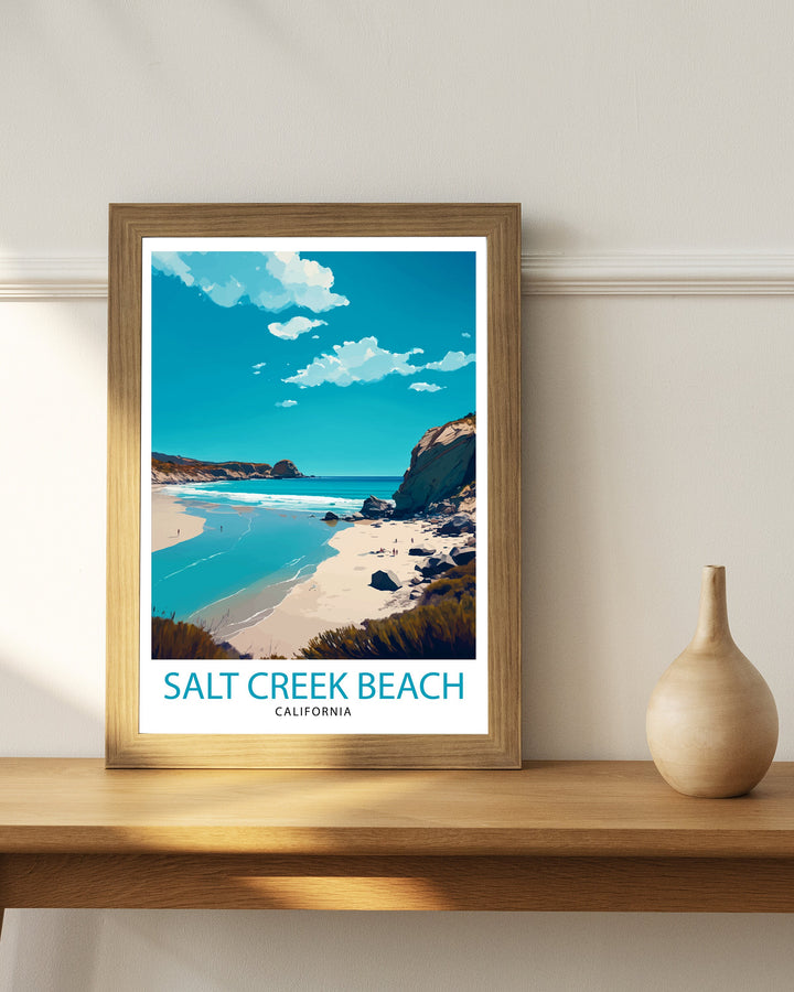 Salt Creek Beach California Travel Print| Poster Beach Wall Art Coastal Decor, California Wall Decor Surfing Poster Ocean Art Beach House