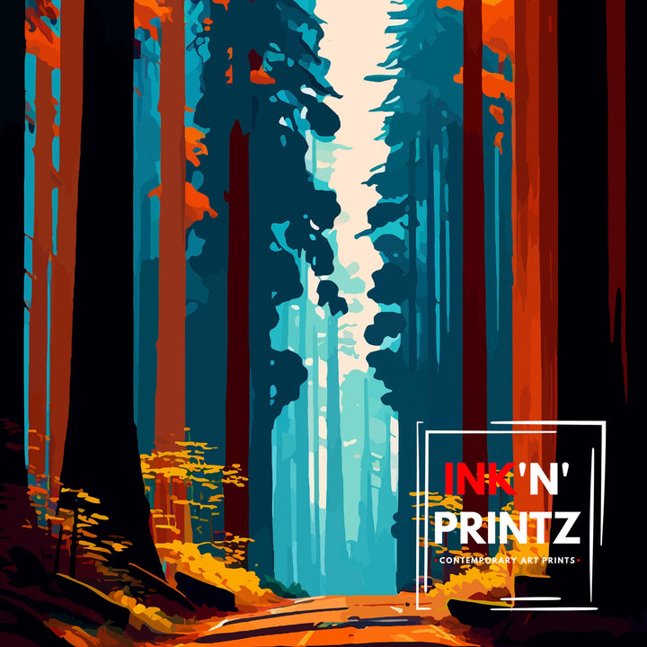 Redwood National Park California Travel Poster