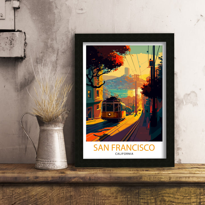 San Francisco Travel Print San Francisco Wall Art San Francisco Home Decor San Francisco Poster San Francisco Illustration California Travel