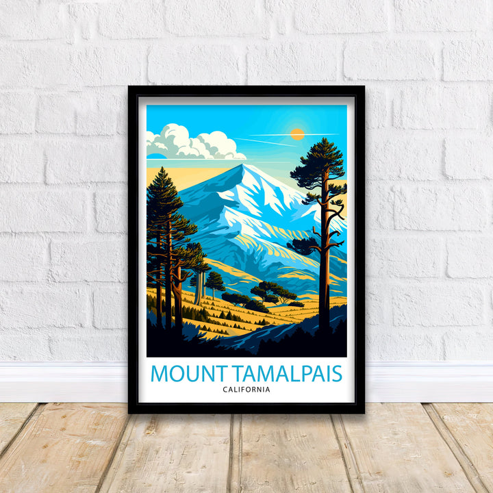 Mount Tamalpais Travel Print| California Wall Art Mount Tamalpais Poster Mountain Landscape Travel Poster California Decor, Nature Print