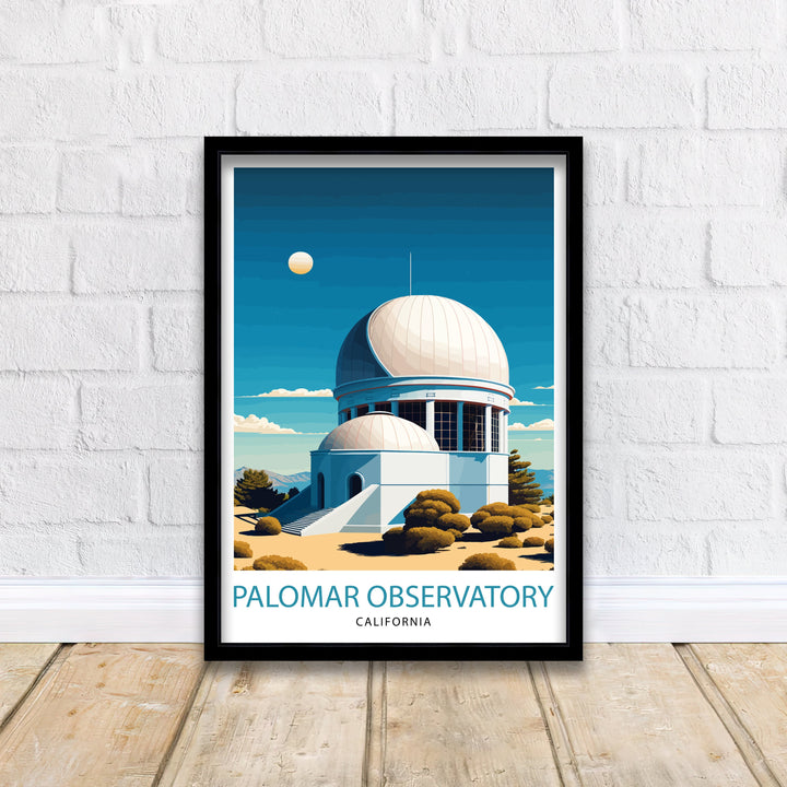 Palomar Observatory Travel Print| Palomar Observatory Wall Art Palomar Observatory Poster Palomar Mountain California Illustration Palomar