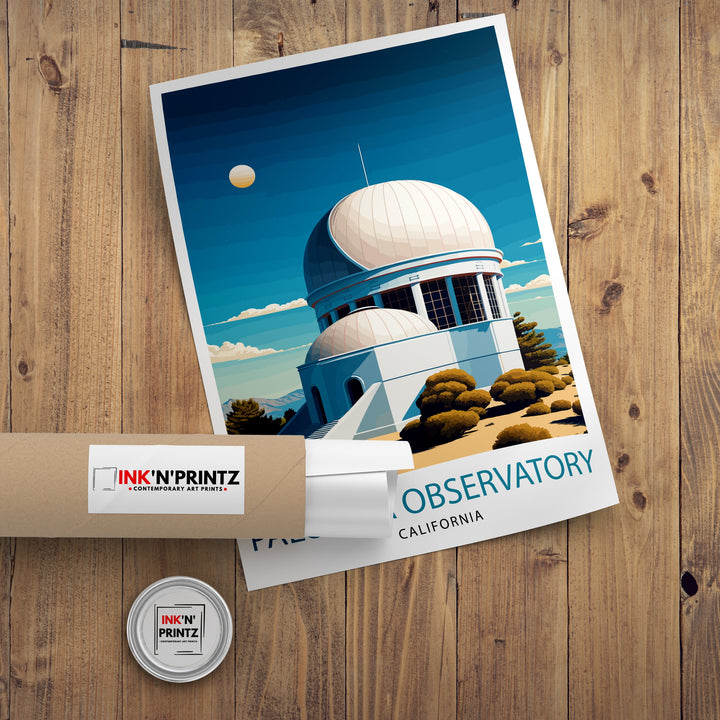 Palomar Observatory Travel Print| Palomar Observatory Wall Art Palomar Observatory Poster Palomar Mountain California Illustration Palomar