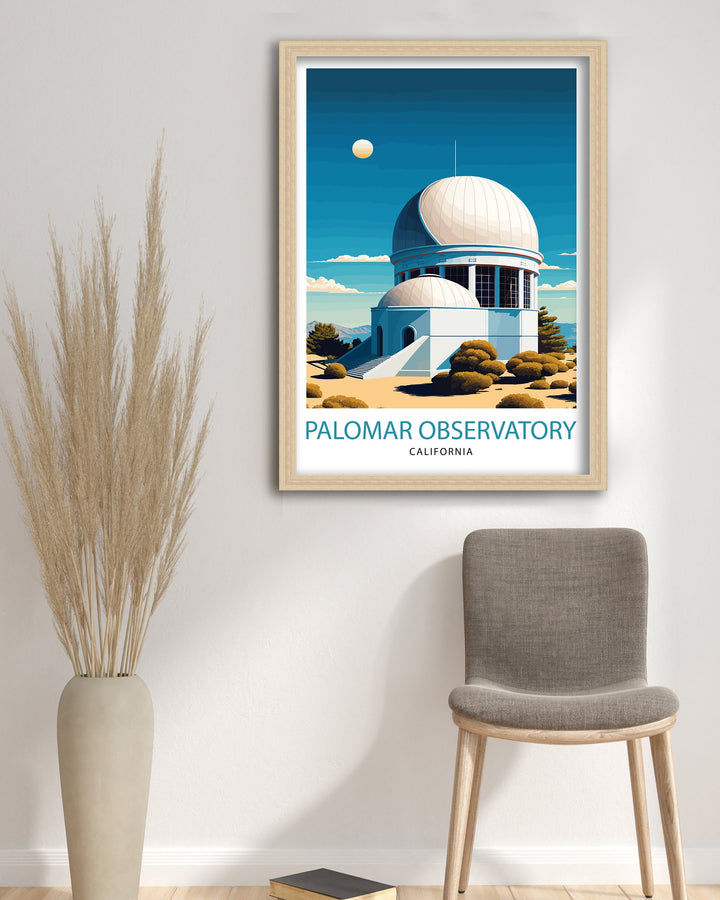 Palomar Observatory Travel Print| Palomar Observatory Wall Art Palomar Observatory Poster Palomar Mountain California Illustration Palomar