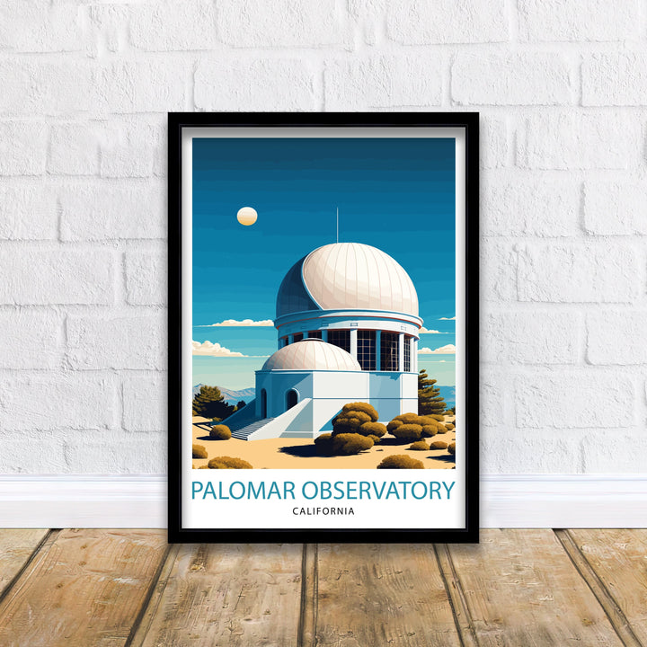 Palomar Observatory Travel Print| Palomar Observatory Wall Art Palomar Observatory Poster Palomar Mountain California Illustration Palomar
