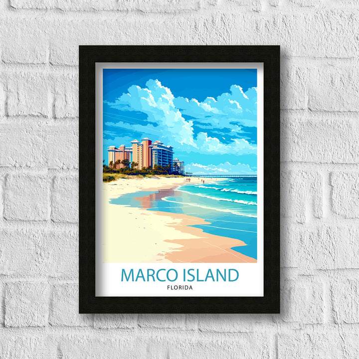 Marco Island Florida Travel Print| Marco Island Wall Art Marco Island Poster Florida Travel Print Beach Decor, Florida Wall Art, Travel Gift