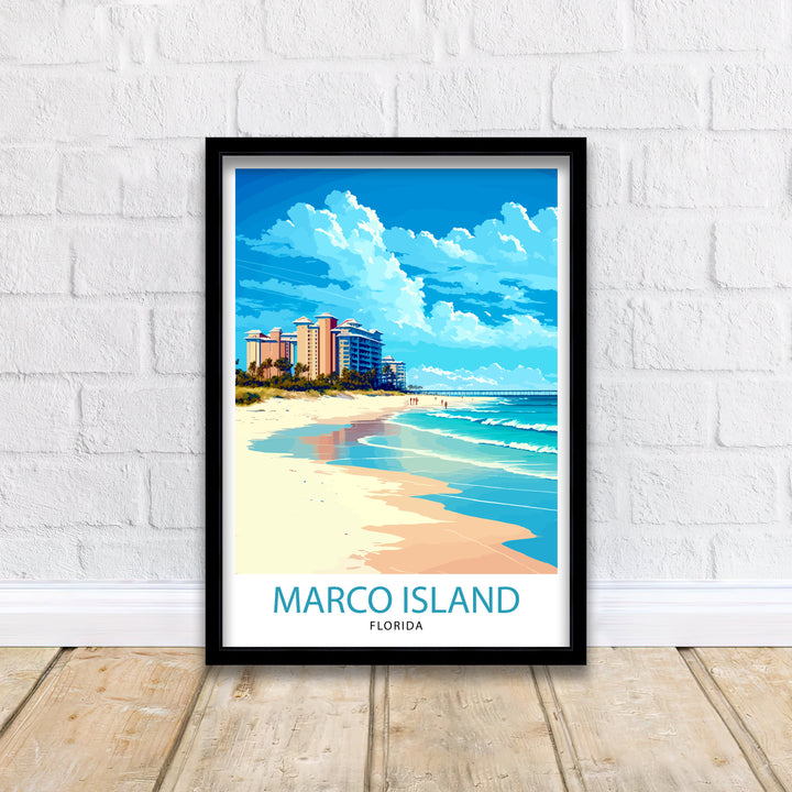 Marco Island Florida Travel Print| Marco Island Wall Art Marco Island Poster Florida Travel Print Beach Decor, Florida Wall Art, Travel Gift