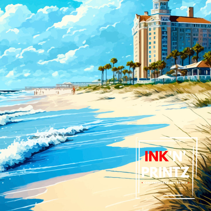 St. Petersburg Florida Travel Print St. Pete Wall Art Florida Beach Decor St. Petersburg Illustration Travel Poster Gift for Florida Lover