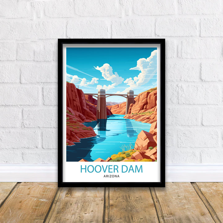Hoover Dam Arizona Travel Print| Hoover Dam Wall Art Arizona Travel Poster Travel Print Gift Arizona Wall Decor Hoover Dam Art Print