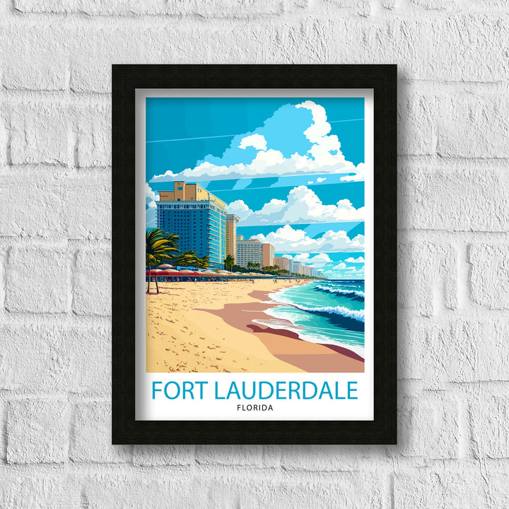 Fort Lauderdale Travel Print Fort Lauderdale Wall Decor Florida Beach Art Fort Lauderdale Travel Poster Fort Lauderdale Gift Fort Lauderdale