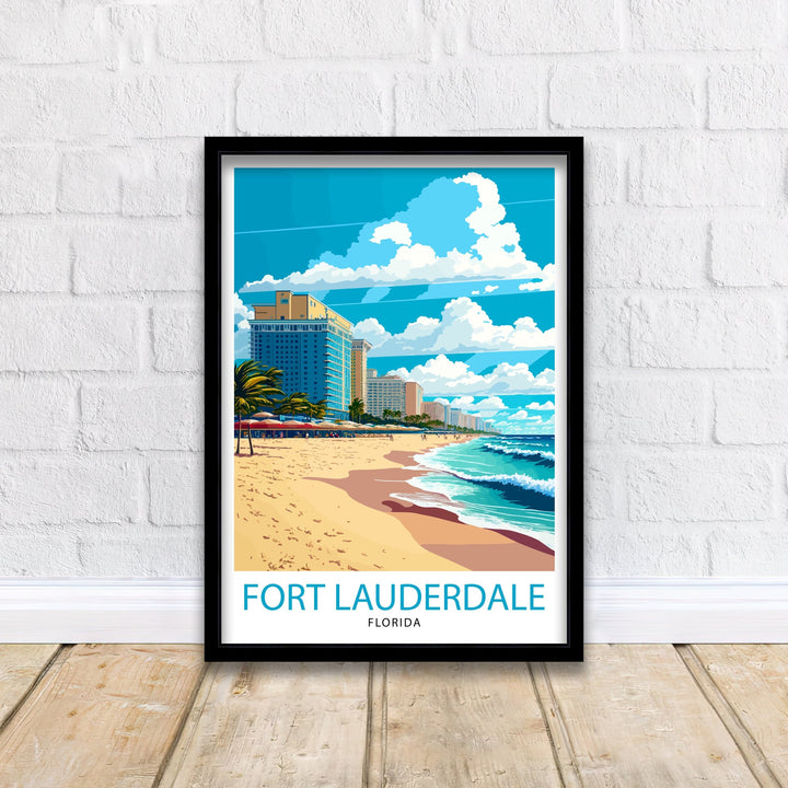 Fort Lauderdale Travel Print Fort Lauderdale Wall Decor Florida Beach Art Fort Lauderdale Travel Poster Fort Lauderdale Gift Fort Lauderdale