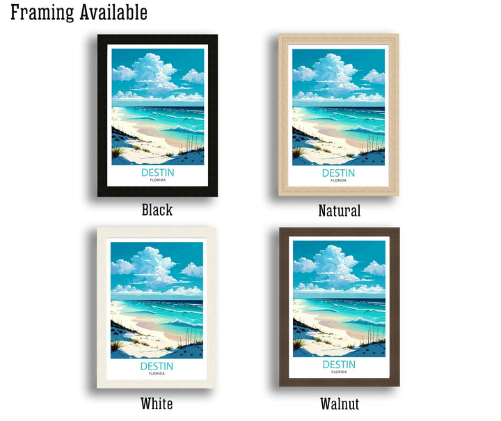 Destin Beach Florida Travel Print|, Beach Wall Art, Florida Travel Poster, Coastal Decor, Beach House Decor, Vacation Print, Travel Gift
