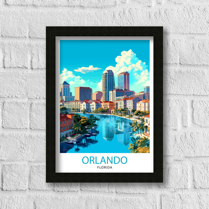 Orlando Florida Travel Print Orlando Wall Decor Orlando Home Living Decor Orlando Illustration Travel Poster Gift For Orlando - Florida Home