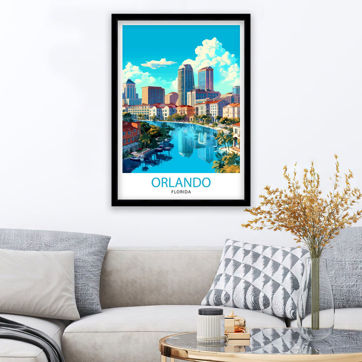 Orlando Florida Travel Print Orlando Wall Decor Orlando Home Living Decor Orlando Illustration Travel Poster Gift For Orlando - Florida Home