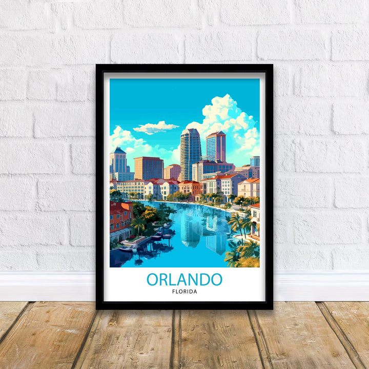 Orlando Florida Travel Print Orlando Wall Decor Orlando Home Living Decor Orlando Illustration Travel Poster Gift For Orlando - Florida Home