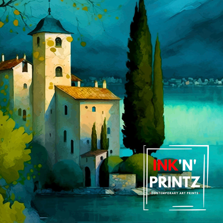 Lake Garda Italy Travel Print Lake Garda Wall Art Italy Travel Poster Lake Garda Home Decor Italy Illustration Gift for Italy Lovers