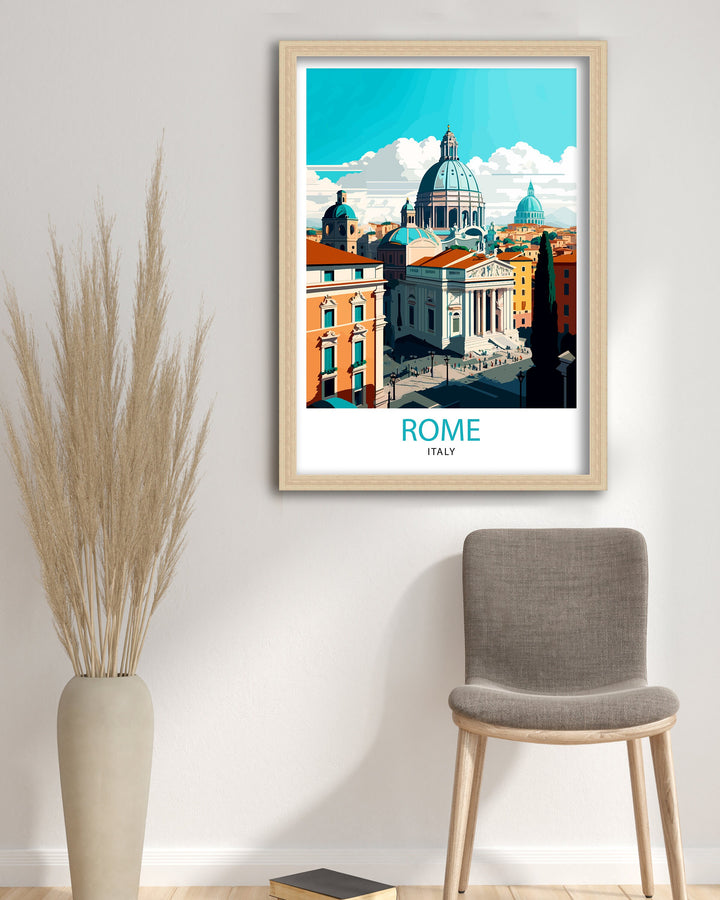Rome Italy Travel Print Rome Wall Art Italy Travel Poster Rome Home Decor Italy Illustration Travel Gift for Rome Italy Wall Art