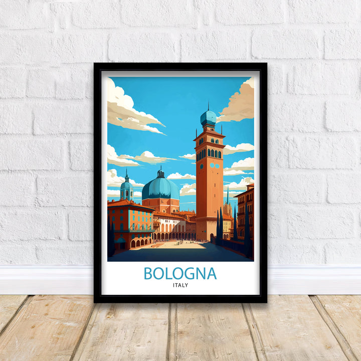 Bologna Italy Travel Print Bologna Wall Decor Bologna Home Living Decor Italy Illustration Travel Poster Gift For Bologna Italy Home Decor