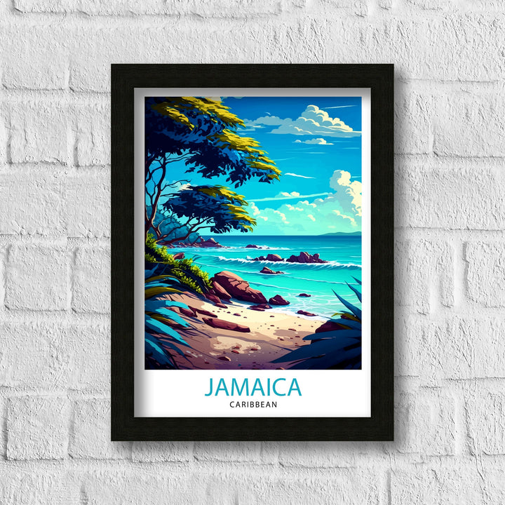 Jamaica Travel Print , Jamaica Wall Art Jamaica Poster, Jamaica Home Decor Jamaica Illustration, Travel Poster Jamaica Gift, Jamaica Wall
