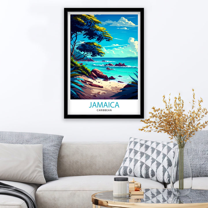 Jamaica Travel Print , Jamaica Wall Art Jamaica Poster, Jamaica Home Decor Jamaica Illustration, Travel Poster Jamaica Gift, Jamaica Wall