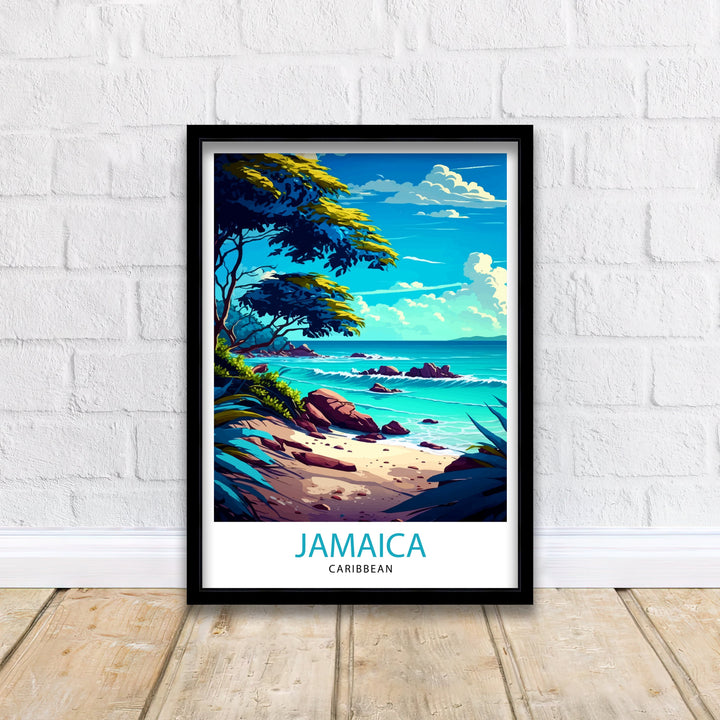 Jamaica Travel Print , Jamaica Wall Art Jamaica Poster, Jamaica Home Decor Jamaica Illustration, Travel Poster Jamaica Gift, Jamaica Wall