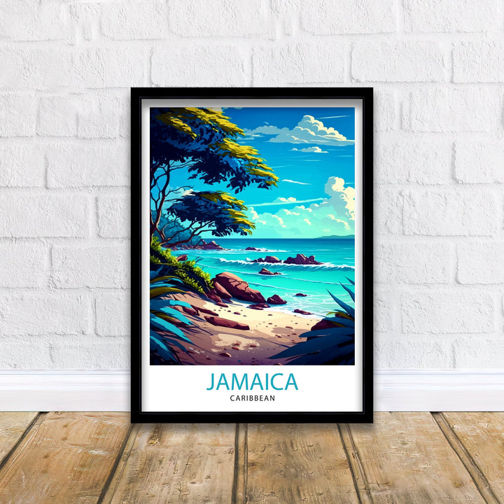 Jamaica Travel Print , Jamaica Wall Art Jamaica Poster, Jamaica Home Decor Jamaica Illustration, Travel Poster Jamaica Gift, Jamaica Wall