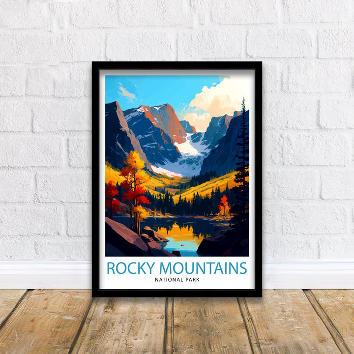 Rocky Mountains National Park Travel Print Mountain Wall Art Colorado Travel Poster National Park Decor Gift for Outdoor Enthusiasts