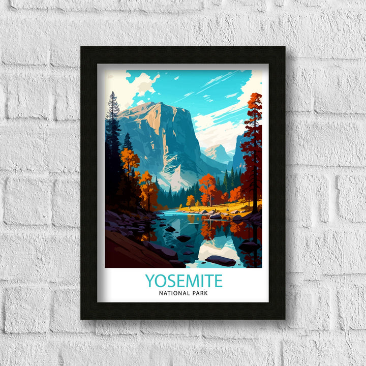 Yosemite National Park Travel Print| Yosemite Wall Art Yosemite Home Living Decor Yosemite Illustration Travel Poster Gift for Yosemite Fans