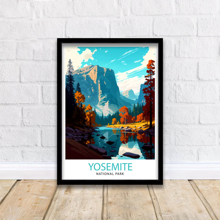 Yosemite National Park Travel Print| Yosemite Wall Art Yosemite Home Living Decor Yosemite Illustration Travel Poster Gift for Yosemite Fans