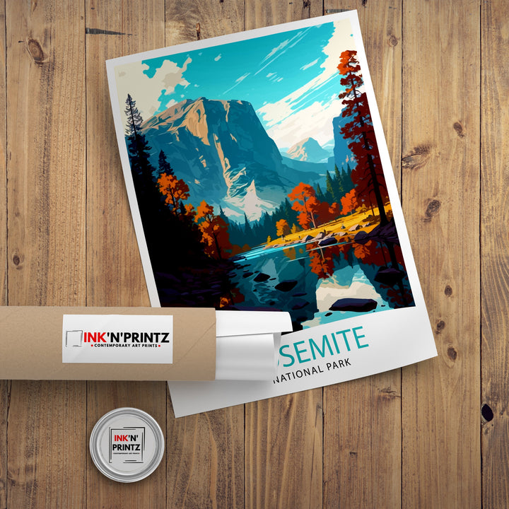 Yosemite National Park Travel Print| Yosemite Wall Art Yosemite Home Living Decor Yosemite Illustration Travel Poster Gift for Yosemite Fans