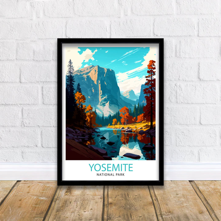 Yosemite National Park Travel Print| Yosemite Wall Art Yosemite Home Living Decor Yosemite Illustration Travel Poster Gift for Yosemite Fans