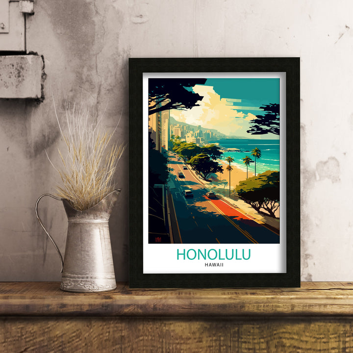 Honolulu Travel Poster