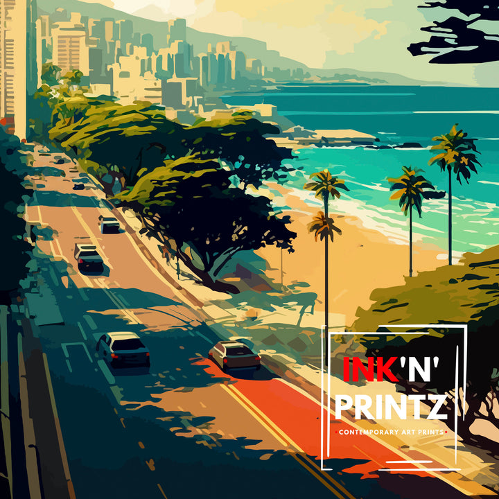 Honolulu Travel Poster