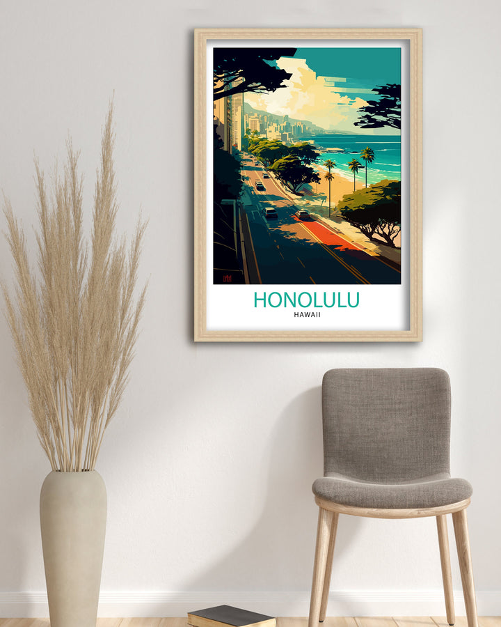 Honolulu Travel Poster