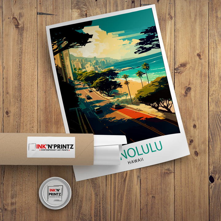 Honolulu Travel Poster