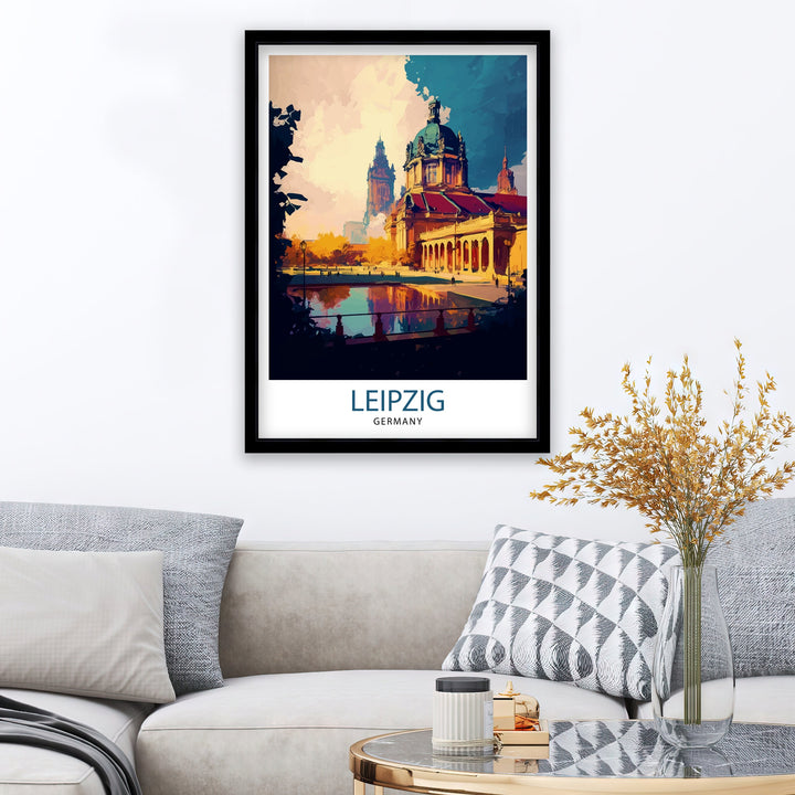 Leipzig Germany Travel Print Leipzig Wall Art Leipzig Illustration Germany Travel Poster Leipzig Cityscape Leipzig Souvenir