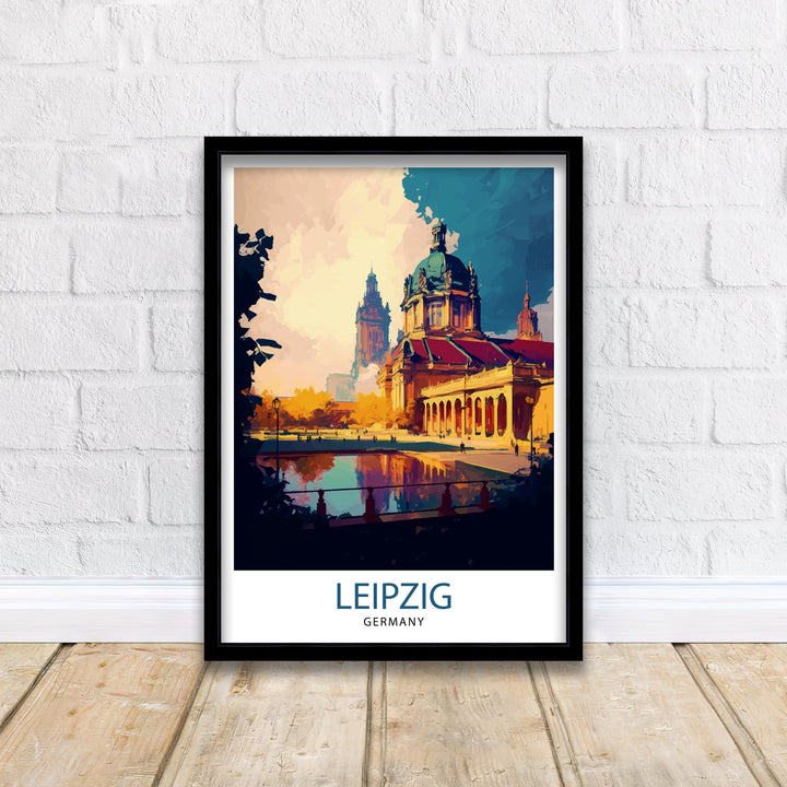 Leipzig Germany Travel Print Leipzig Wall Art Leipzig Illustration Germany Travel Poster Leipzig Cityscape Leipzig Souvenir