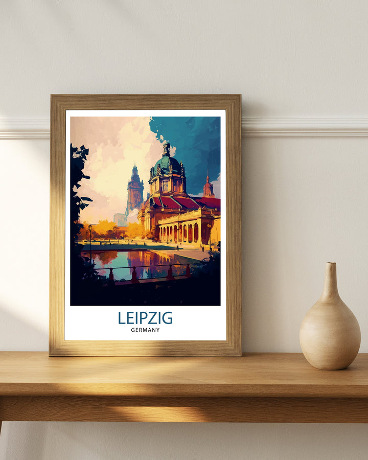 Leipzig Germany Travel Print Leipzig Wall Art Leipzig Illustration Germany Travel Poster Leipzig Cityscape Leipzig Souvenir