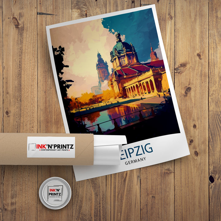 Leipzig Germany Travel Print Leipzig Wall Art Leipzig Illustration Germany Travel Poster Leipzig Cityscape Leipzig Souvenir