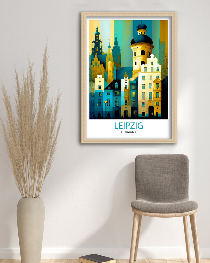 Leipzig Germany Travel Print Leipzig Wall Art Leipzig Illustration Germany Travel Poster Leipzig Cityscape Leipzig Souvenir
