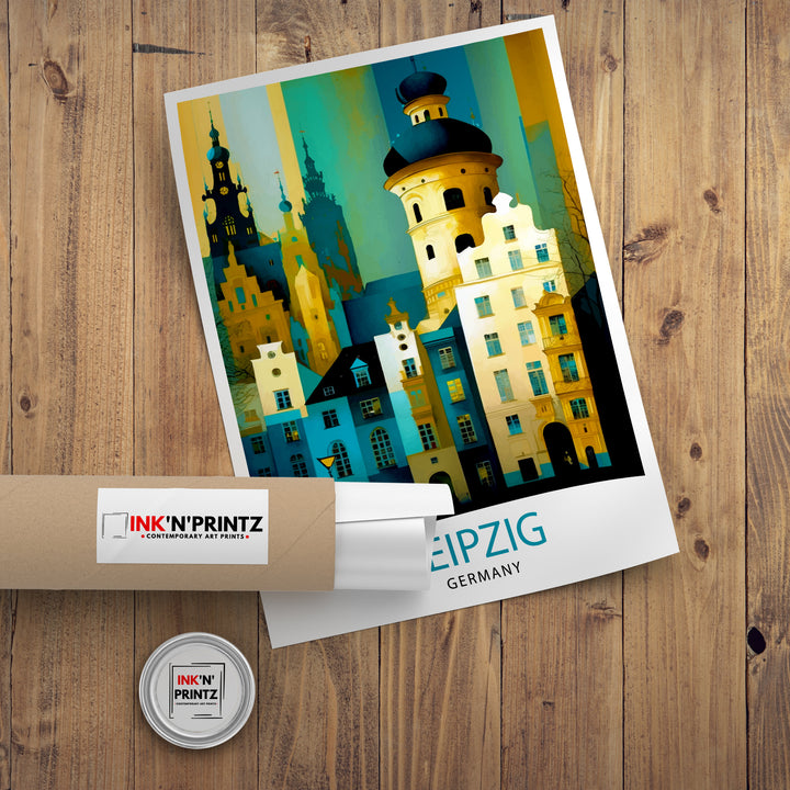 Leipzig Germany Travel Print Leipzig Wall Art Leipzig Illustration Germany Travel Poster Leipzig Cityscape Leipzig Souvenir