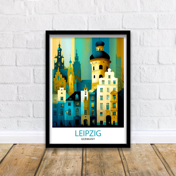 Leipzig Germany Travel Print Leipzig Wall Art Leipzig Illustration Germany Travel Poster Leipzig Cityscape Leipzig Souvenir