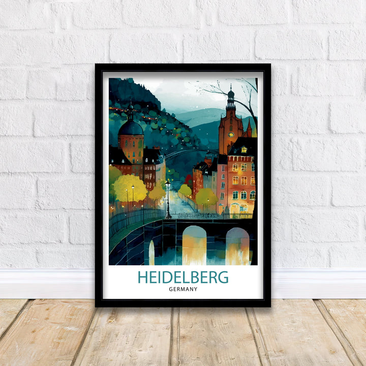Heidelberg Germany Travel Print Heidelberg Wall Art Heidelberg Home Decor Germany Illustration Travel Poster Gift for Germany