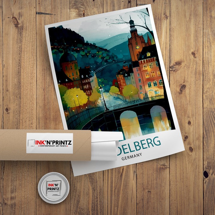 Heidelberg Germany Travel Print Heidelberg Wall Art Heidelberg Home Decor Germany Illustration Travel Poster Gift for Germany