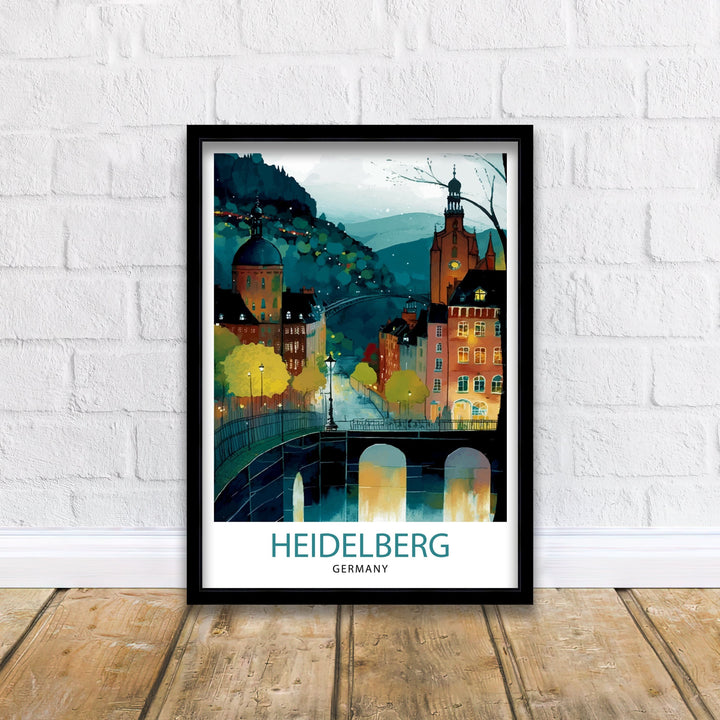 Heidelberg Germany Travel Print Heidelberg Wall Art Heidelberg Home Decor Germany Illustration Travel Poster Gift for Germany