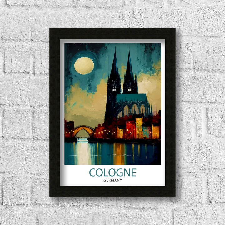Cologne Germany Travel Print , Cologne Wall Decor, Cologne Home Living Decor, Cologne Illustration Travel Poster, Gift for Cologne, Germany