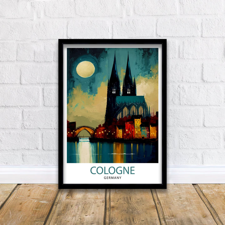 Cologne Germany Travel Print , Cologne Wall Decor, Cologne Home Living Decor, Cologne Illustration Travel Poster, Gift for Cologne, Germany